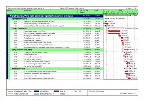 Printer Setting of Primavera P6 Schedule | Professional Setting