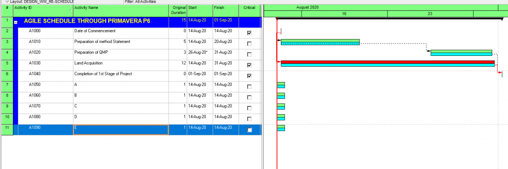 Agile Schedule through Primavera 