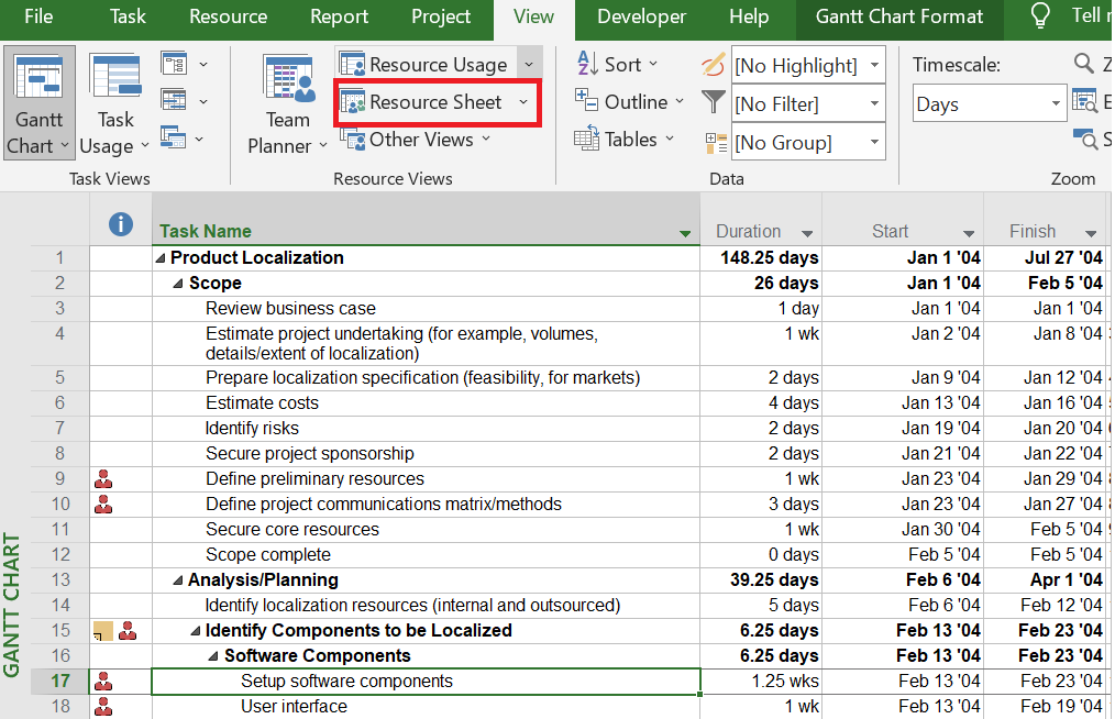 assign resources in microsoft project 2016