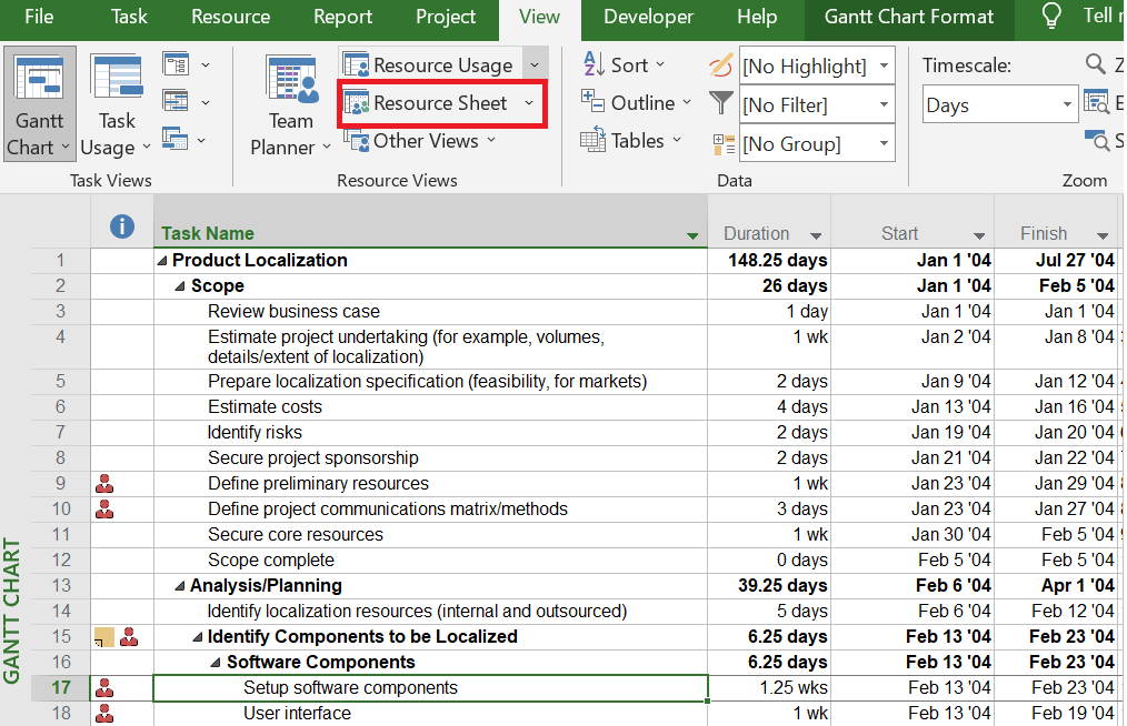 assign resources microsoft project